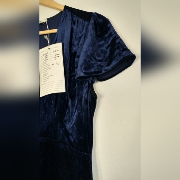 90"s Huzhou Blue Velvet Japanese Maxi Dress Fairycore Grunge 90s Y2K Medium - Picture 11 of 14